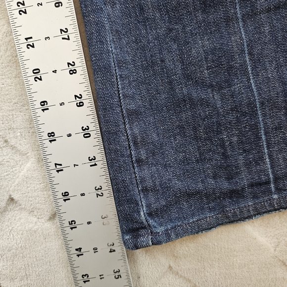 7 For All Mankind A Pocket Boot Cut Jeans Womens 31 Dark Wash Whiskered Cowgirl - Picture 6 of 10